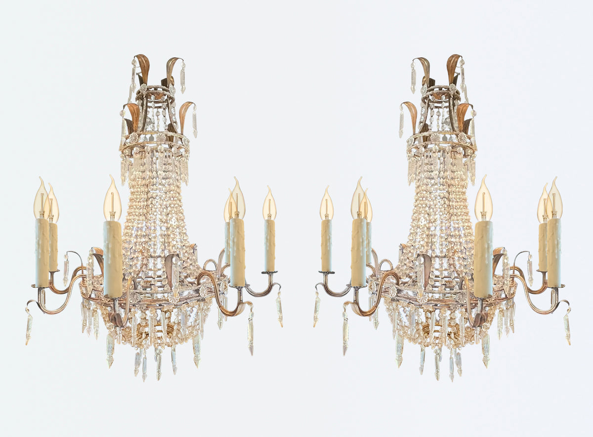 Pair Antique Chandeliers Upper Kirby Consignment